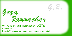 geza rammacher business card